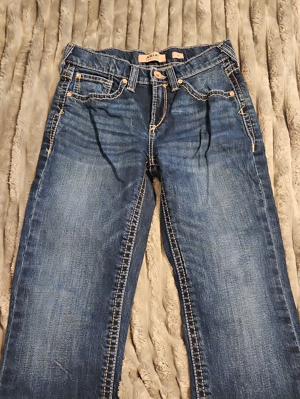 Ariat Kids Blue Denim Jeans with Contrast Stitching